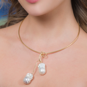 Baroque Pearl and 14kt Gold Pendant