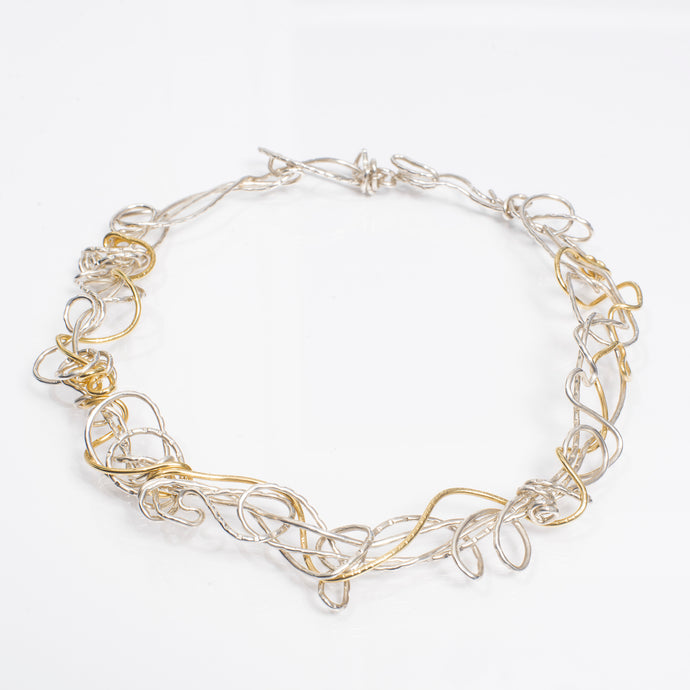 Silver and Gold Necklace | Nikki Sedacca Art Jewelry