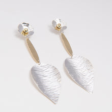 Load image into Gallery viewer, Sterling Silver and 18kt Gold Botanical Earrings