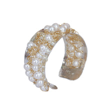 Load image into Gallery viewer, Ocean Wave Two-Tone Pearl Cuff