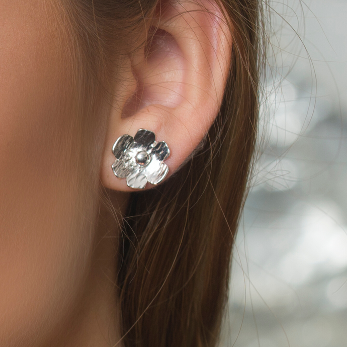 Sterling Silver Small Blossom Stud